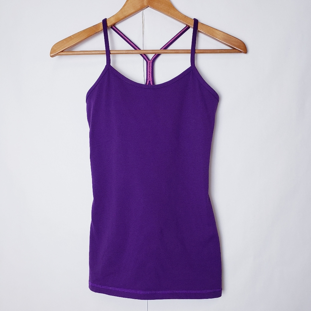 Lululemon Power Y Wee Stripe Violet Black Tank - Picture 4 of 8